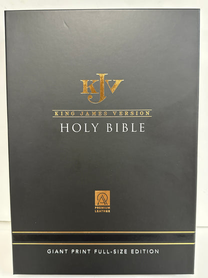 KJV GIANT PRINT FULL SIZE GENUINE LEATHER BIBLE WHITE-2057