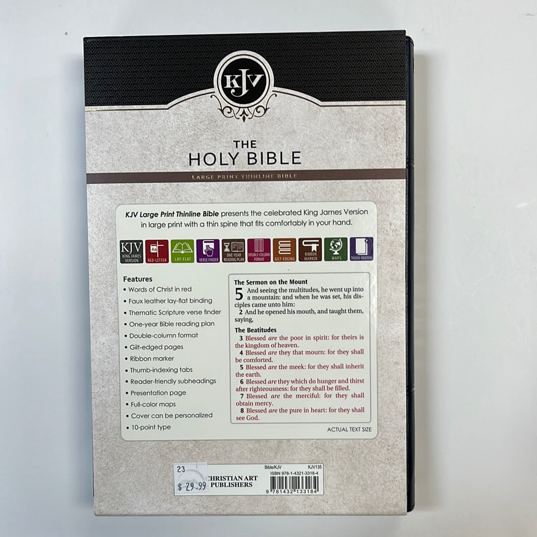 KJV THINLINE LG PR BIBLE NAVY-3184