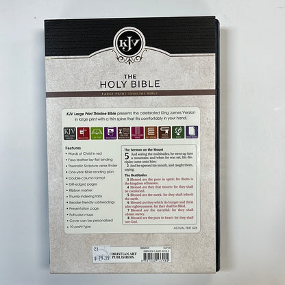 KJV THINLINE LG PR BIBLE NAVY-3184