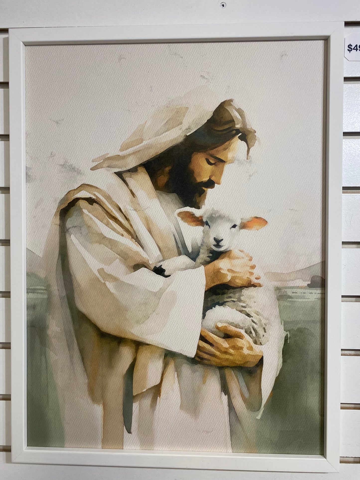 JESUS AND LAMB WALL PLAQUE-9492