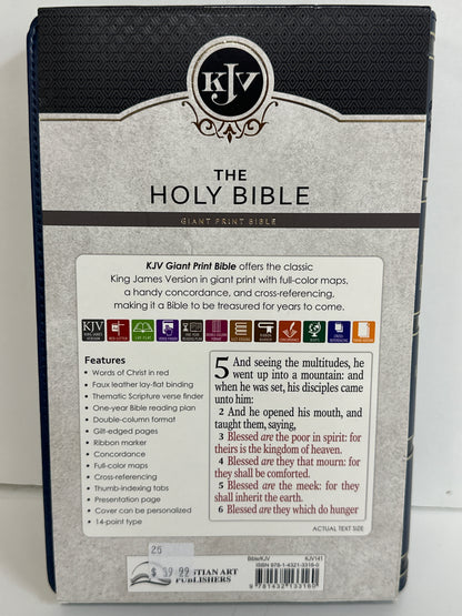 KJV GIANT PRINT BIBLE DARK BLUE-3160