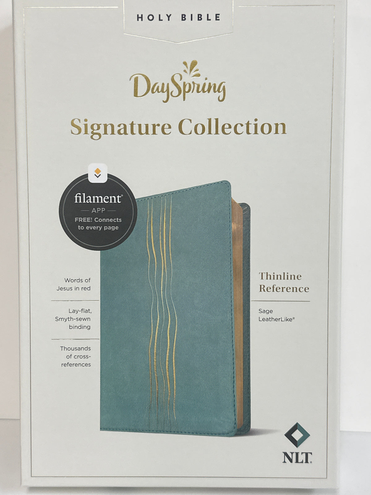 NLT THINLINE REFERENCE FILAMENT BIBLE SAGE-1643