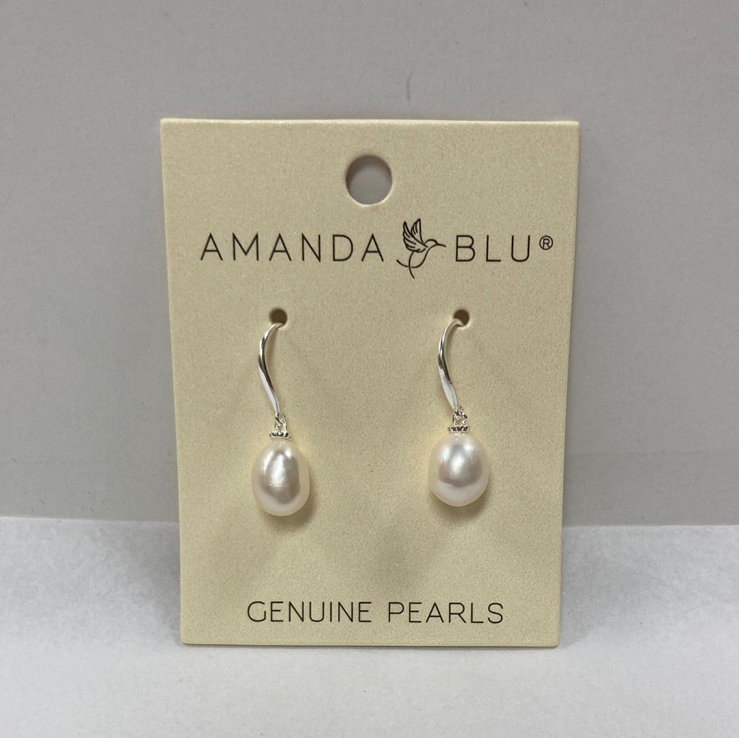 WHITE DROP PEARL EARRINGS-4277