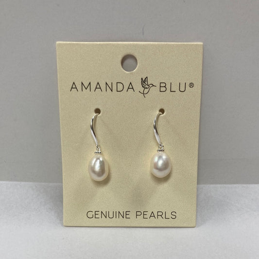 WHITE DROP PEARL EARRINGS-4277
