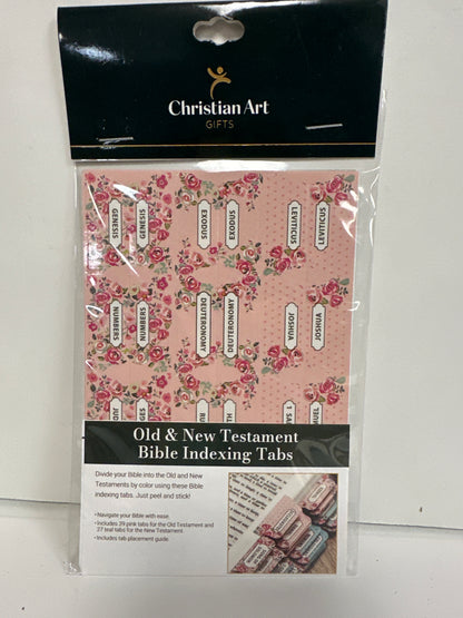 FLORAL PINK & TEAL BIBLE INDEXING TABS-3599