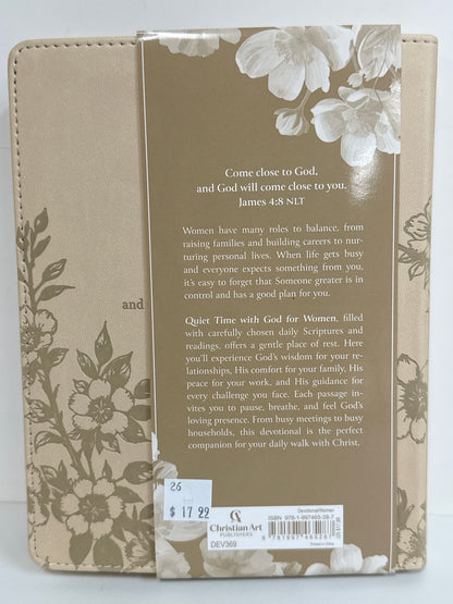 QUIET TIME WITH GOD FOR WOMEN DEVOTIONAL TAUPE FLORAL-5287