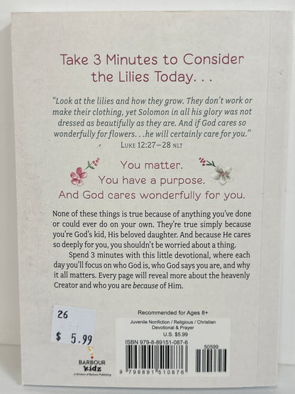 CONSIDER THE LILIES 3 MINUTE DEVOTION FOR GIRLS-0876