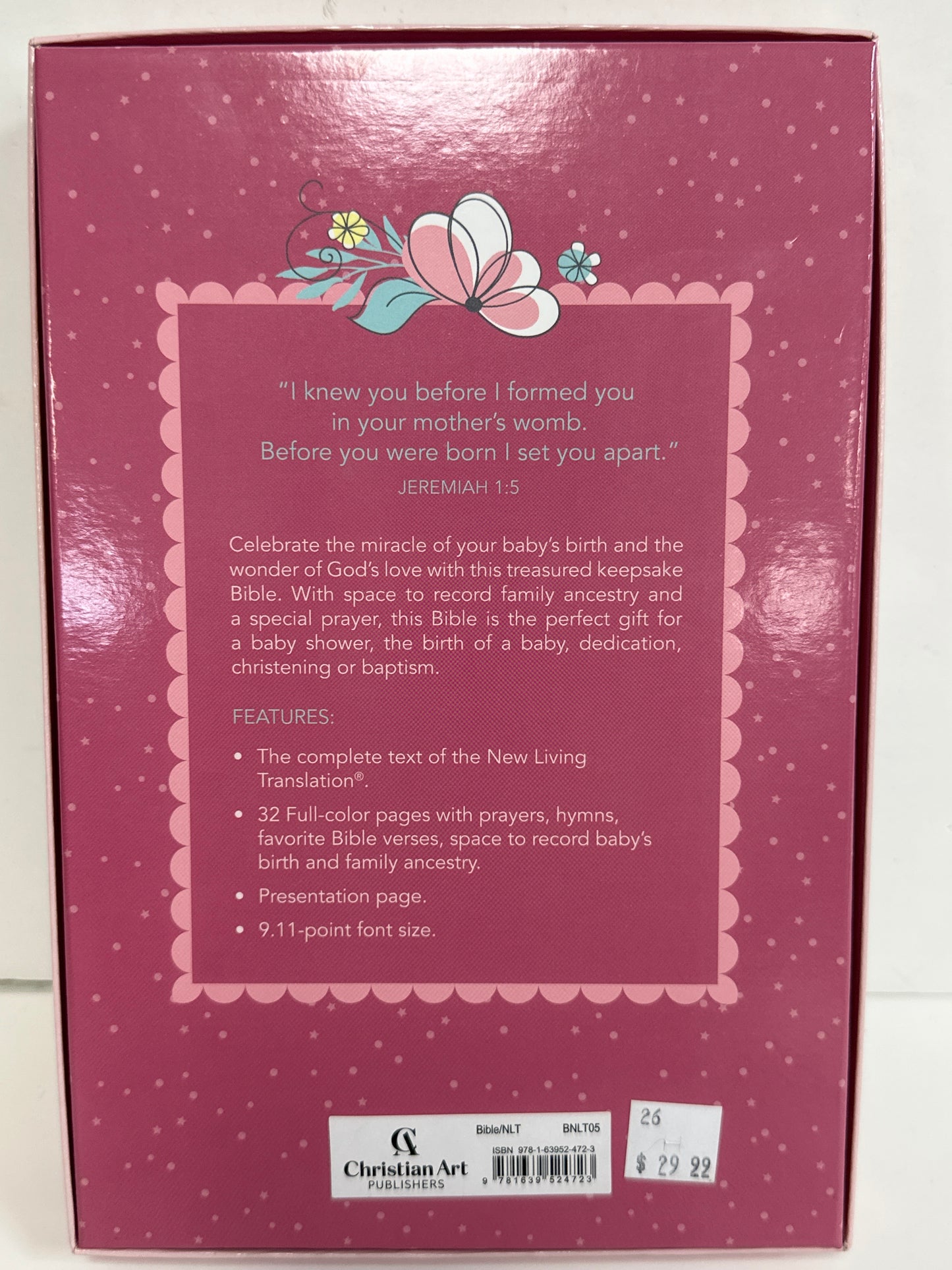 NLT INFANT BIBLE PINK-4723