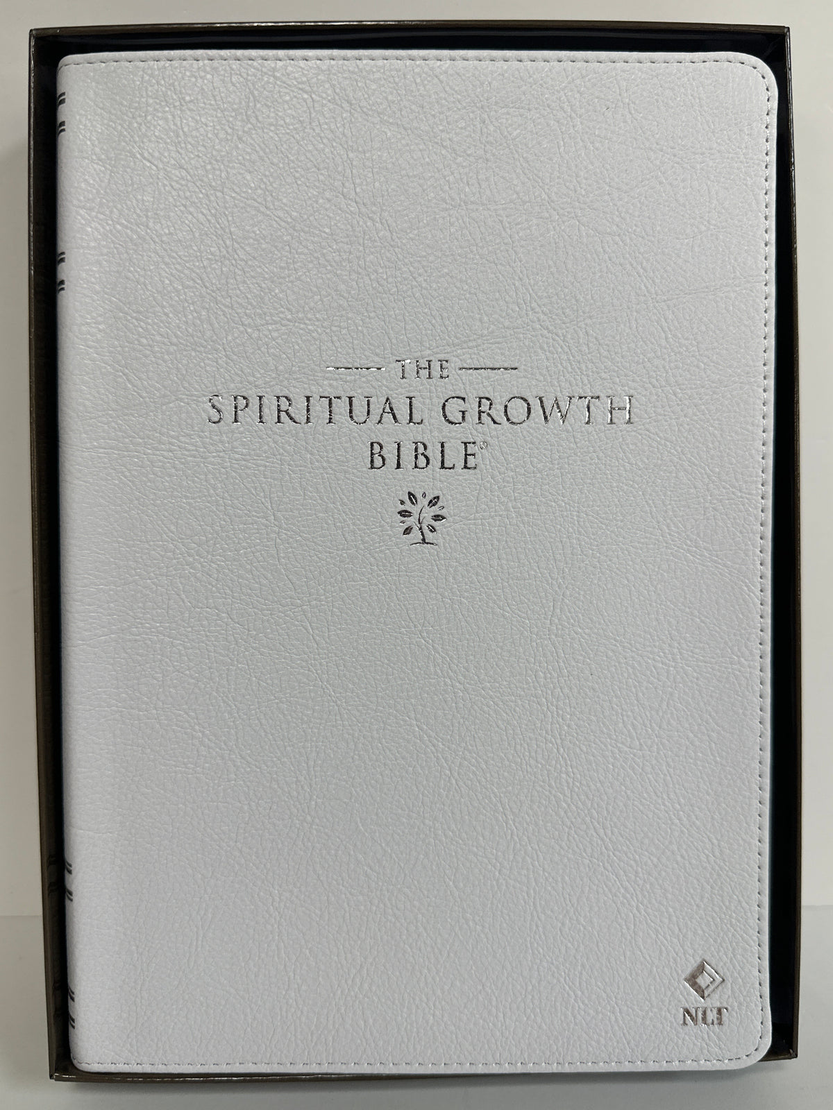 NLT SPIRITUAL GROWTH BIBLE LEATHER WHITE-1241