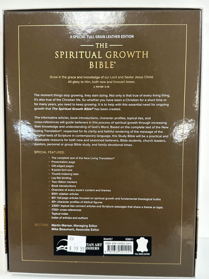 NLT SPIRITUAL GROWTH BIBLE LEATHER WHITE-1241