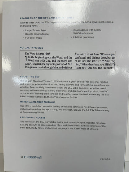 ESV LARGE PRINT BIBLE BLACK-1789