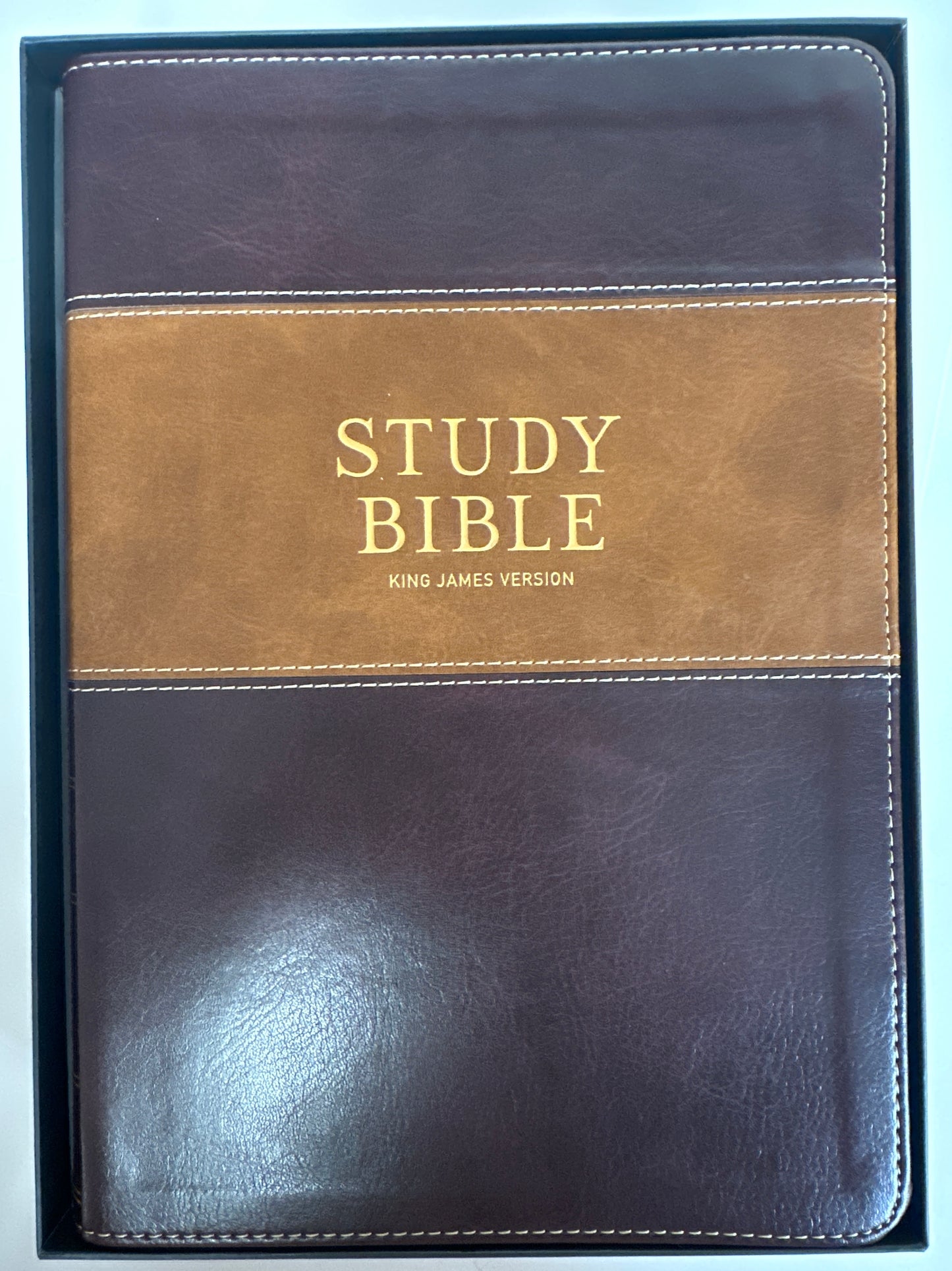 KJV STUDY BIBLE TWO TONE BROWN-0342