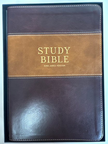 KJV STUDY BIBLE TWO TONE BROWN-0342