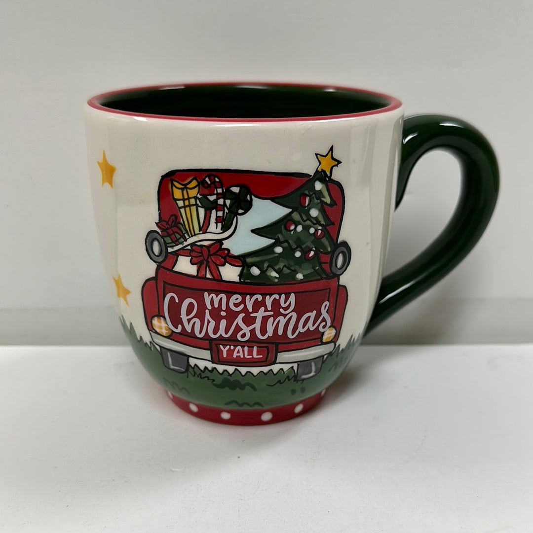 MERRY CHRISTMAS Y'ALL TRUCK MUG-4555