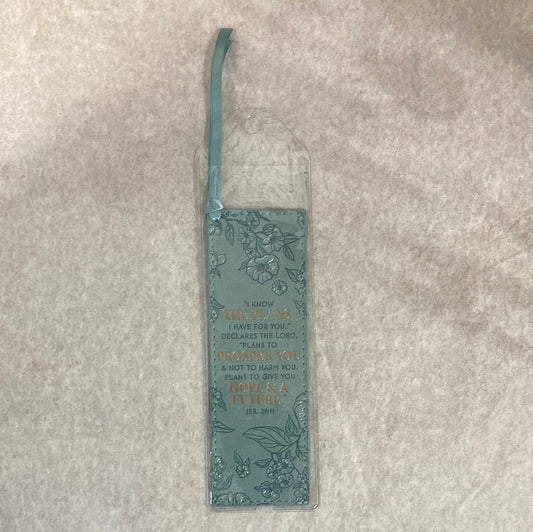 I KNOW THE PLANS FAUX LEATHER BOOKMARK-8698