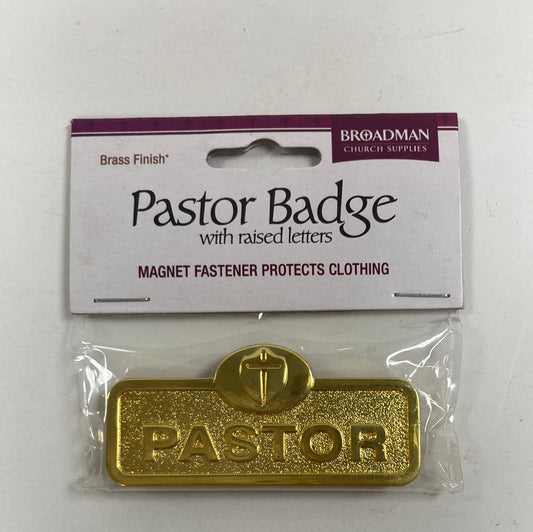PASTOR W/CROSS MAGNETIC BADGE-3914