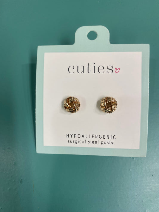 GOLD LOVE KNOTS EARRINGS-1755