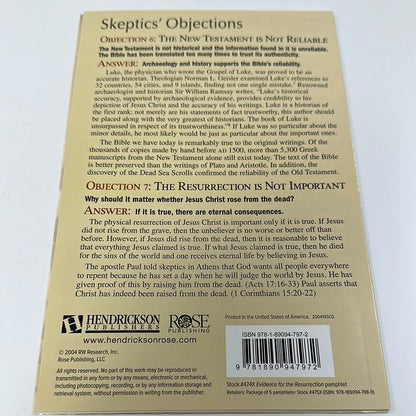 EVIDENCE/RESURRECTION PAMPHLET-7972