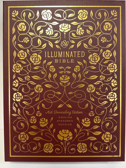 ESV ILLUMINATED BIBLE JOURNALING EDITION BURGUNDY-8320