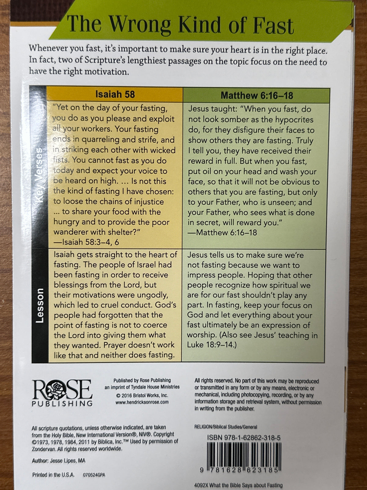 WHAT BIBLE SAYS ABOUT FASTING PAMPHLET-3185
