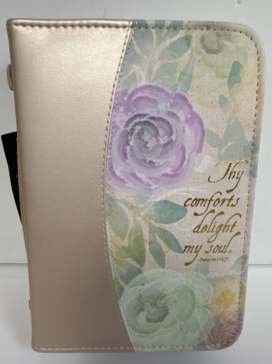 THY COMFORTS FLORAL MEDIUM BIBLE COVER-4036
