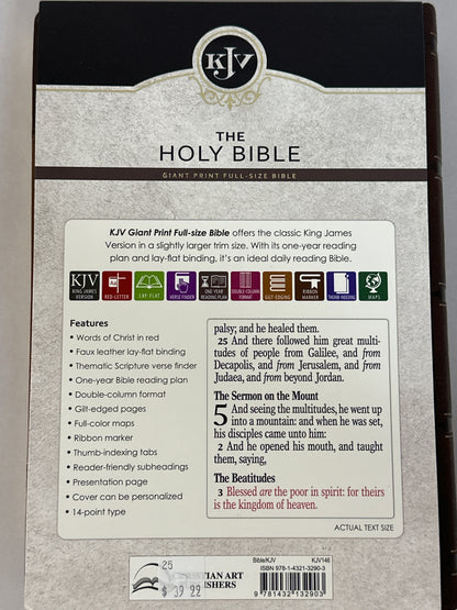 KJV GIANT PRINT FULL SIZE BIBLE BROWN TWO TONE-2903