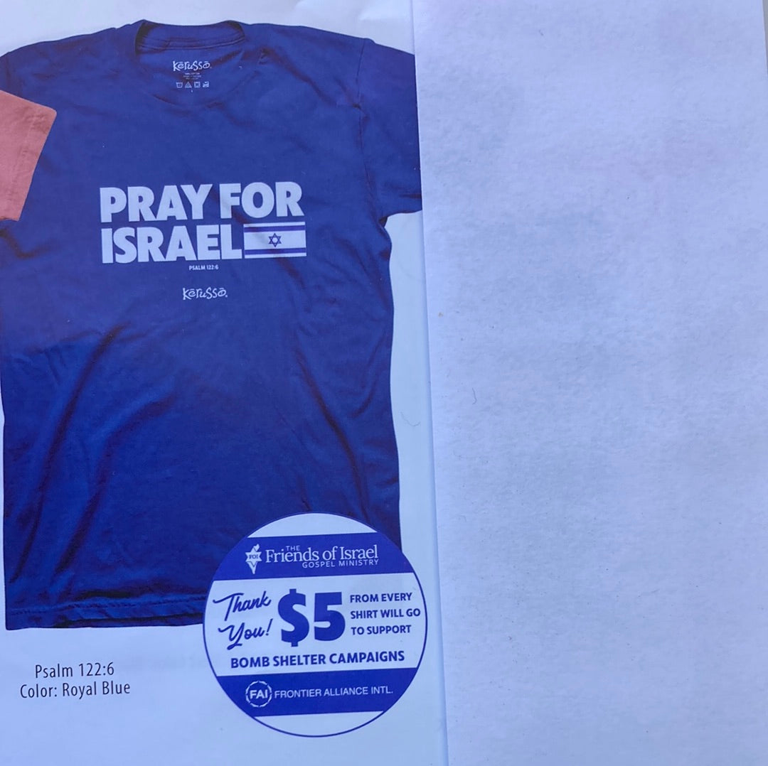 PRAY FOR ISRAEL ADULT TEE 2X-7077