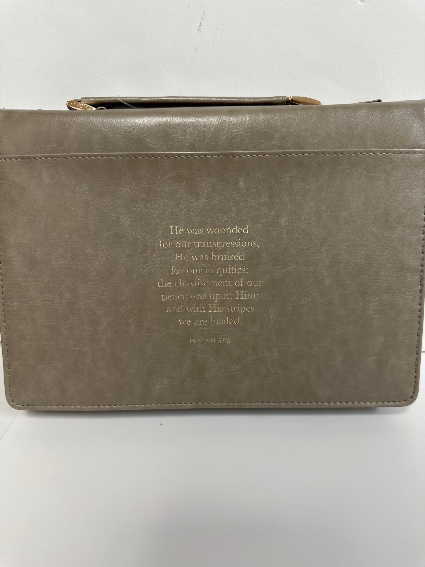 AMAZING GRACE TAUPE MEDIUM BIBLE COVER-0084