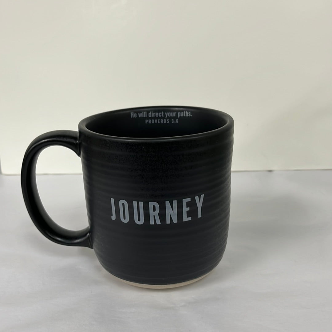 JOURNEY TEXTURED BLACK MUG-6984