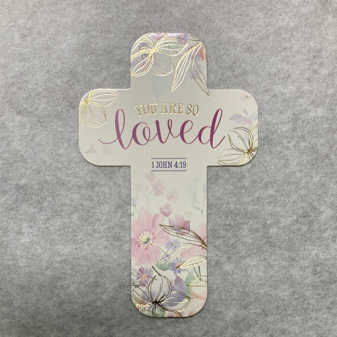 YOU ARE LOVED FLORAL CROSS BKM-1450