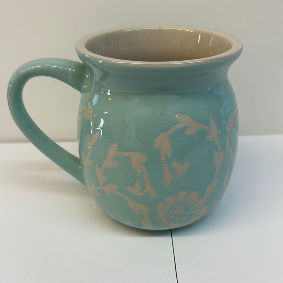 TURQUOISE CERAMIC COUNTRY MUGS-7232