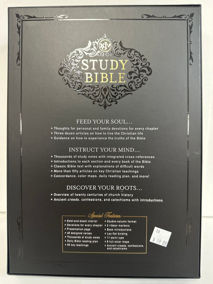 KJV LARGE PRINT STUDY BIBLE BLACK/GRAY-0366