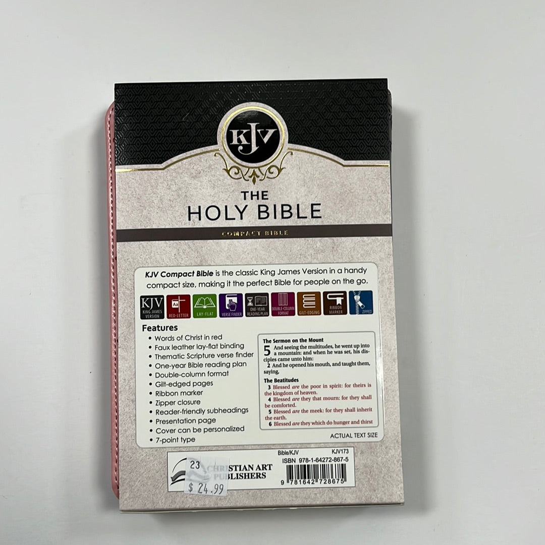 KJV COMPACT BIBLE PINK/BURGUNDY