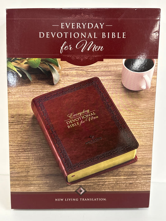 NLT DEVOTIONAL BIBLE FOR MEN SADDLE TAN-4129