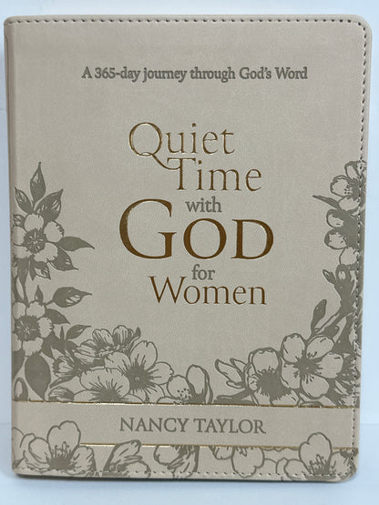 QUIET TIME WITH GOD FOR WOMEN DEVOTIONAL TAUPE FLORAL-5287