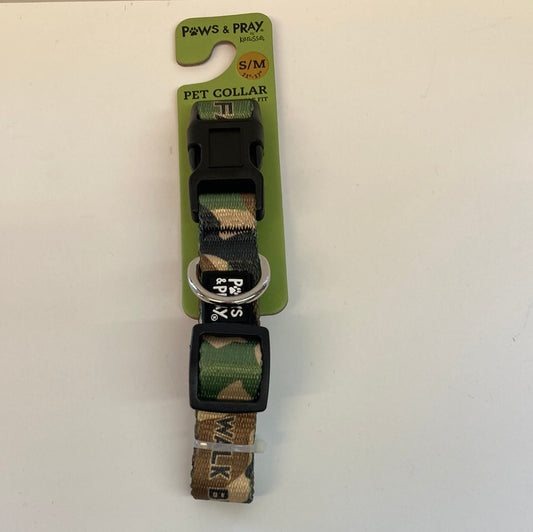 WALK BY FAITH CAMO SM/MD COLLAR-6093