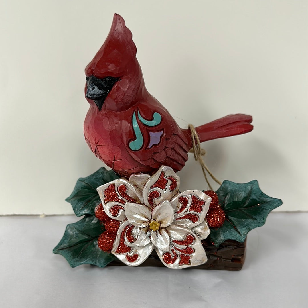 JS CARDINAL W/POINSETTIA-4760
