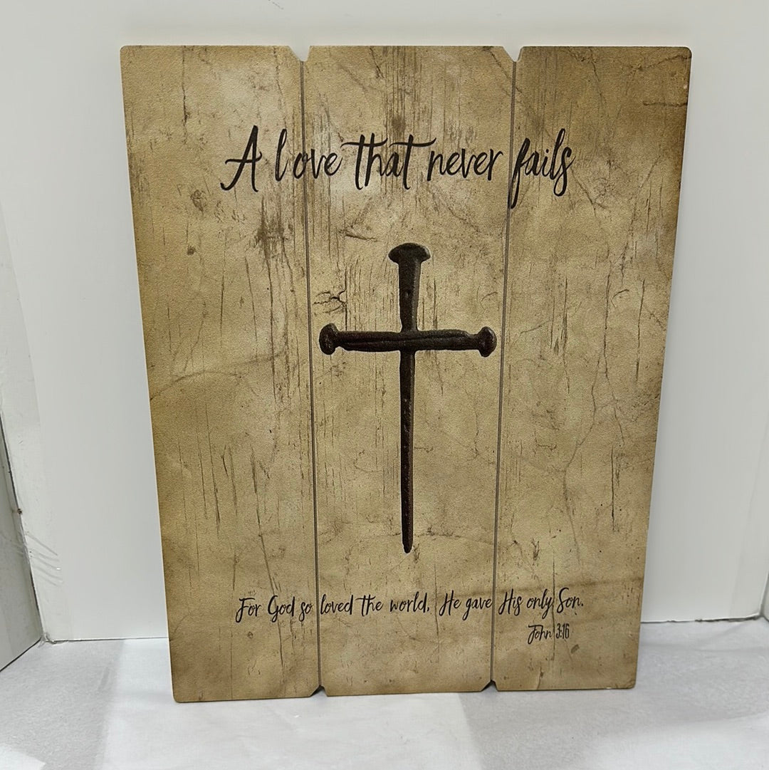 CROSS OF NAILS PALLET SIGN-4647