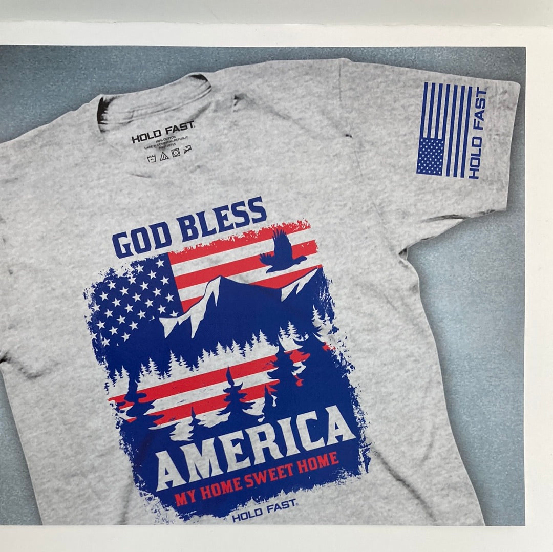 GOD BLESS AMERICA SCENE HOLD FAST TEE 2X-6254