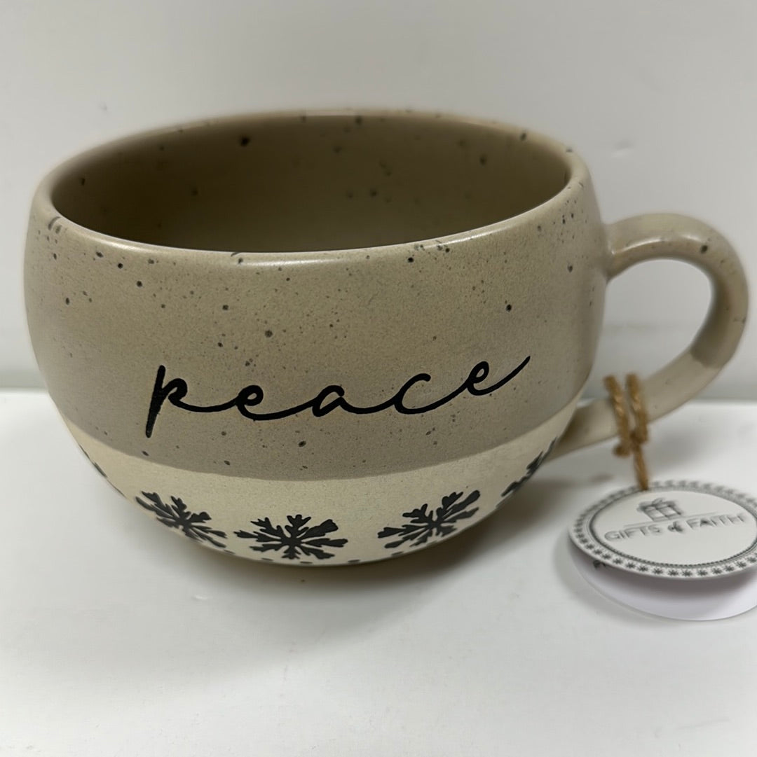 PEACE STONEWARE MUG-8320