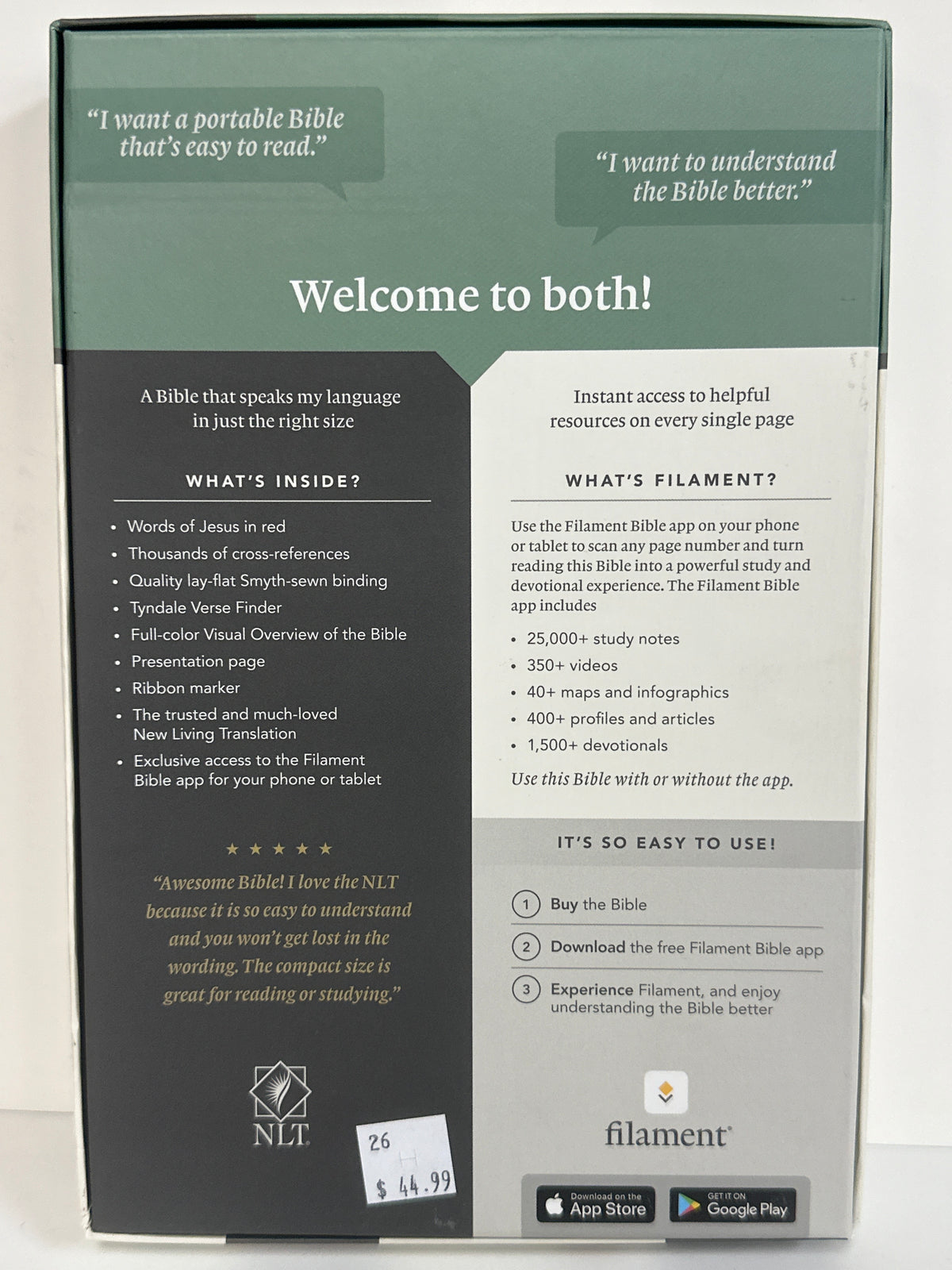 NLT THINLINE REFERENCE FILAMENT BIBLE PINK LEATHERLIKE-5230