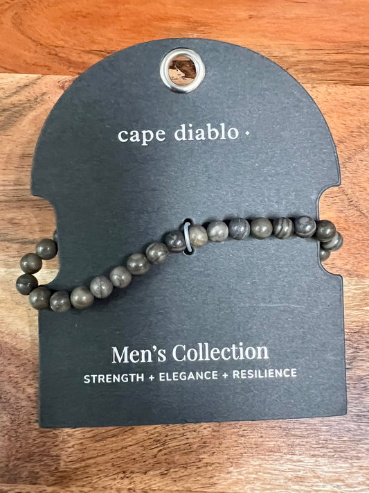 BLACK JASPER MENS BRACELET-3635