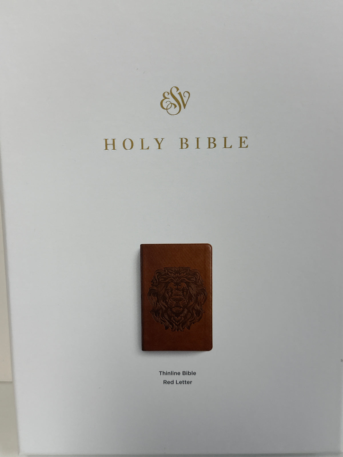 ESV THINLINE RED LETTER BIBLE BROWN ROYAL LION-3619