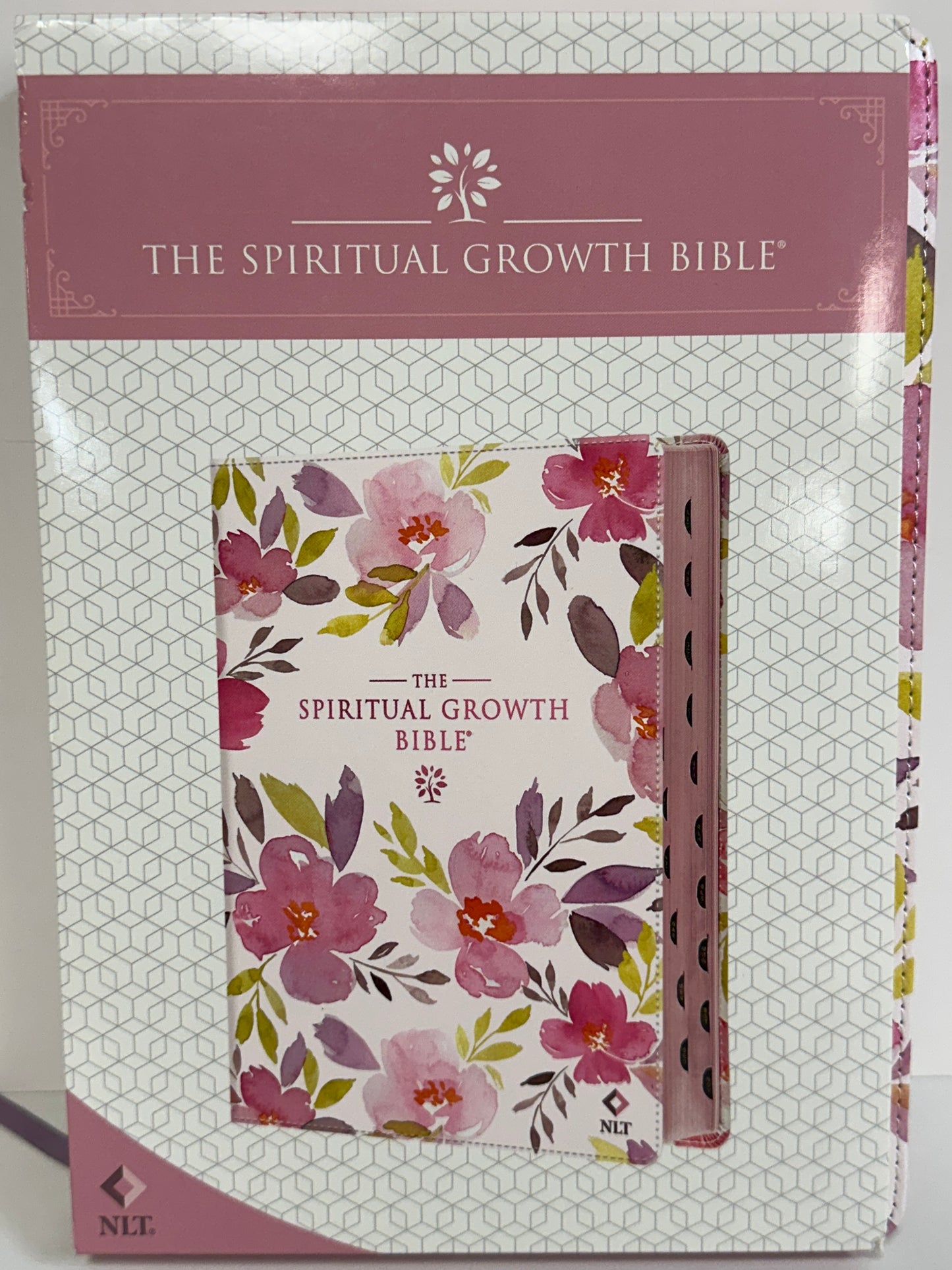 NLT SPIRITUAL GROWTH BIBLE PINK/PURPLE FLORAL-1272