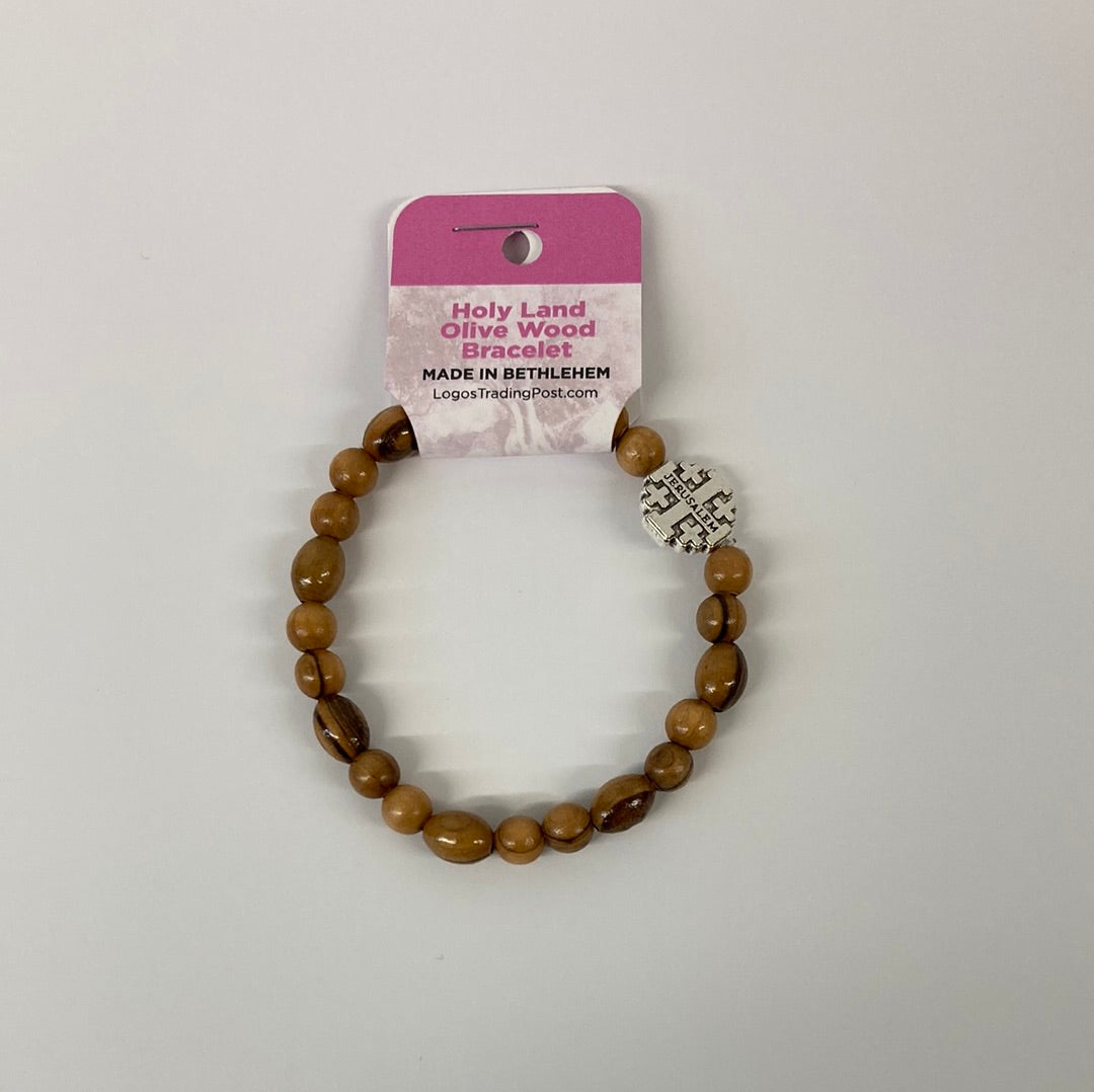 OLIVE WOOD STRETCH BRACELET-9903