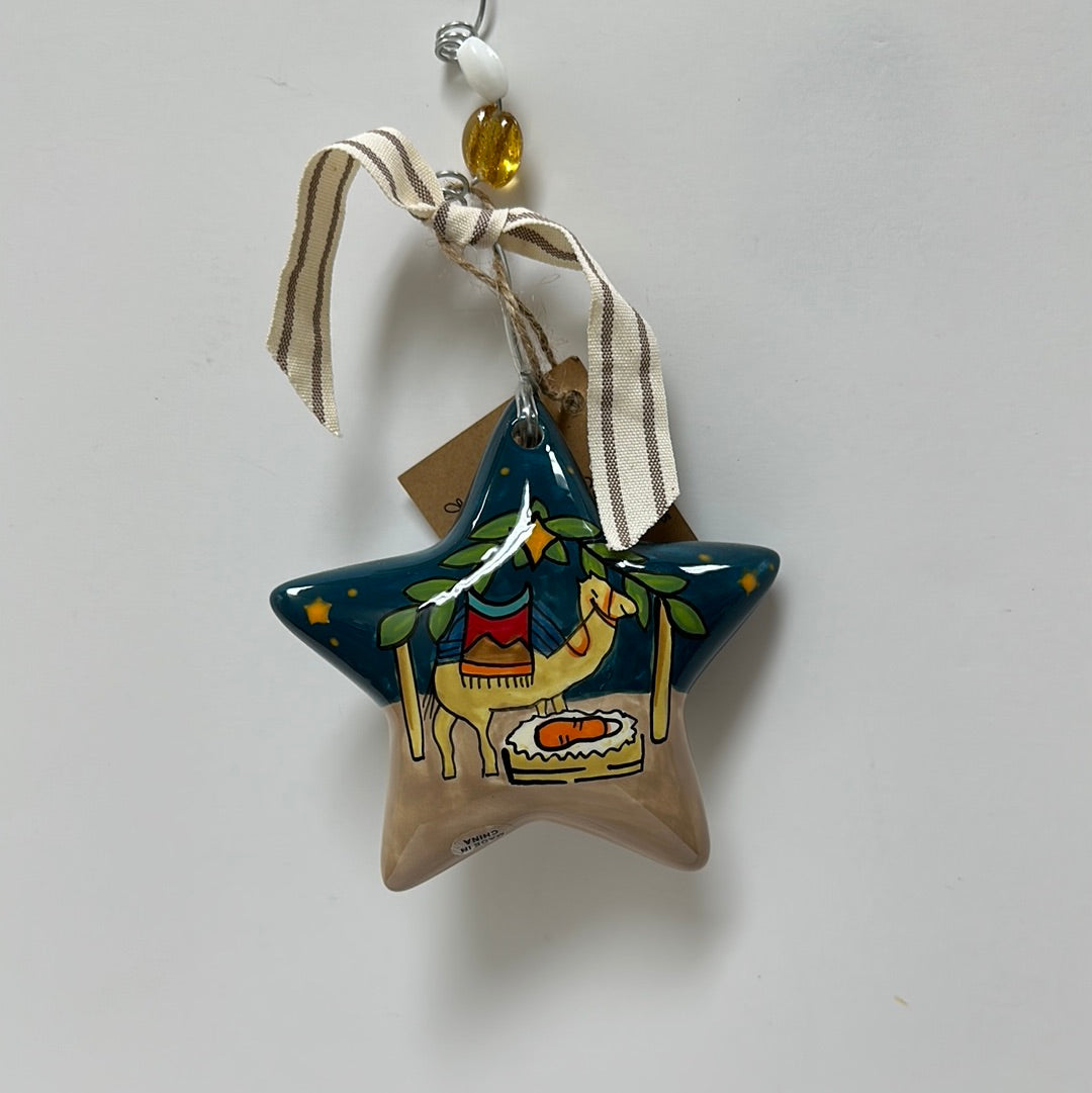MANGER W/CAMEL STAR ORNAMENT-2109