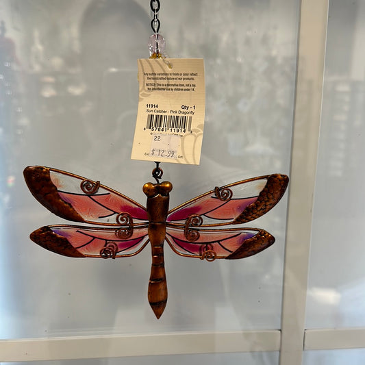SUN CATCHER PINK DRAGONFLY-9143
