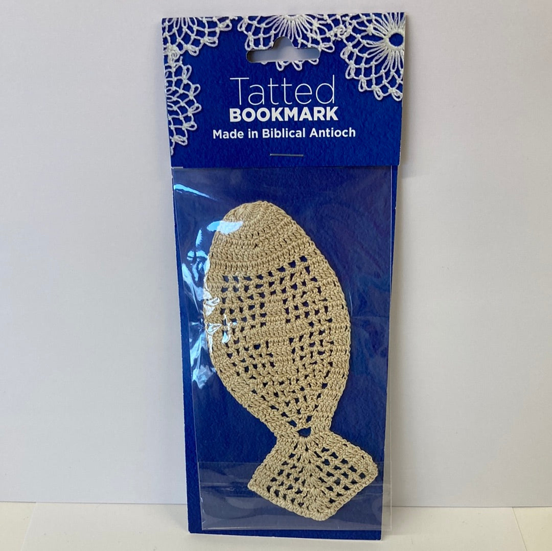 FISH/CROSS BEIGE TATTED LACE BK-7909