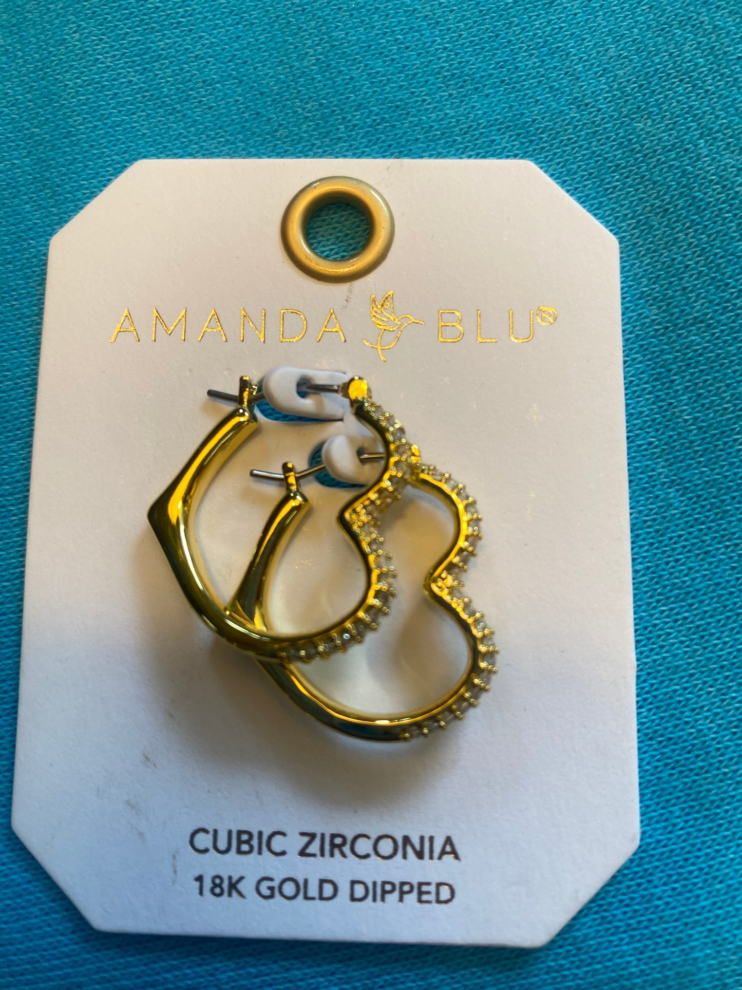 GOLD CA HEART HOOP EARRINGS-3931