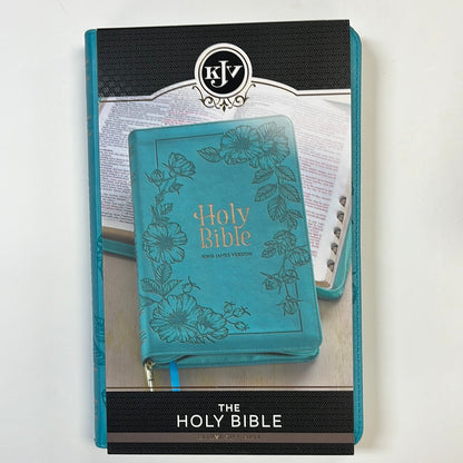 KJV DELUXE GIFT BIBLE TEAL ZIP-2408